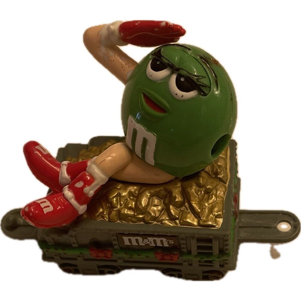 2005 M&M Christmas Train Green M&M Candy Car Topper Missing Arm Mars